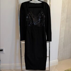 Elegant Black Sequin Dress